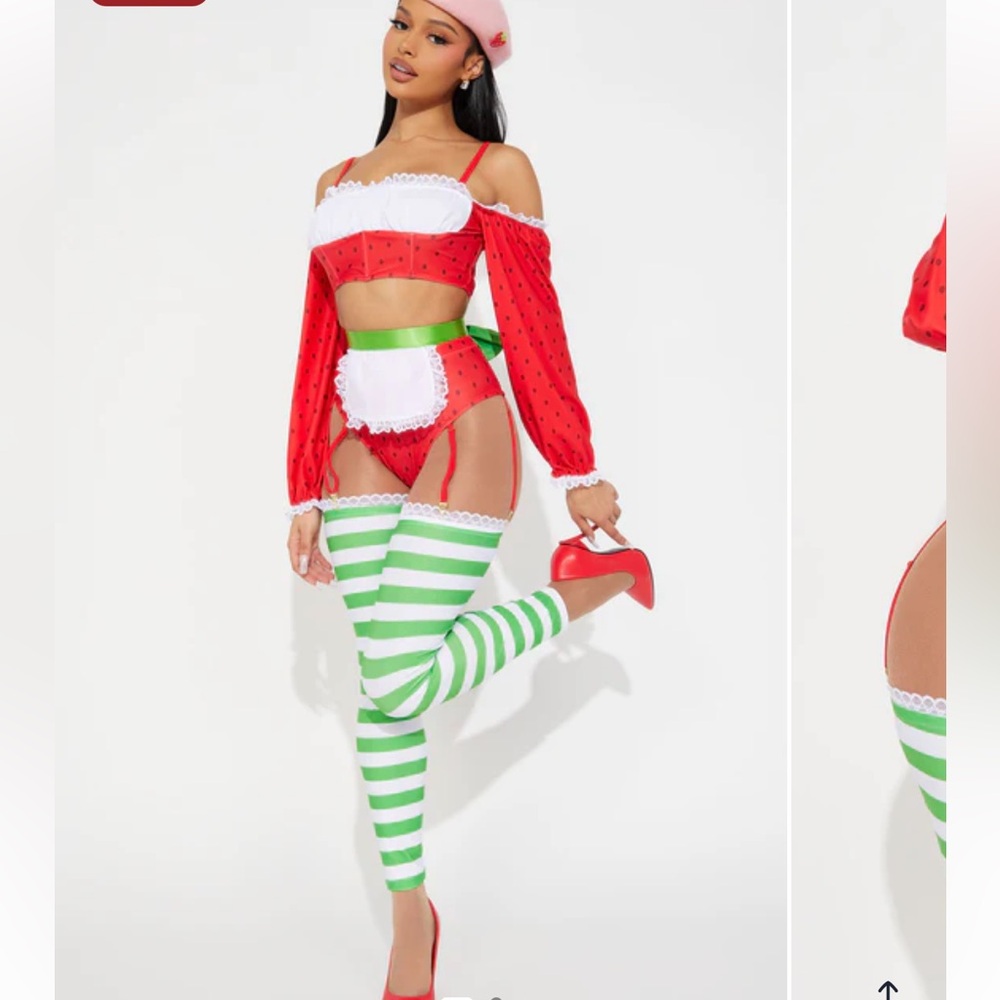 Fashion Nova Red and Green Costume Set